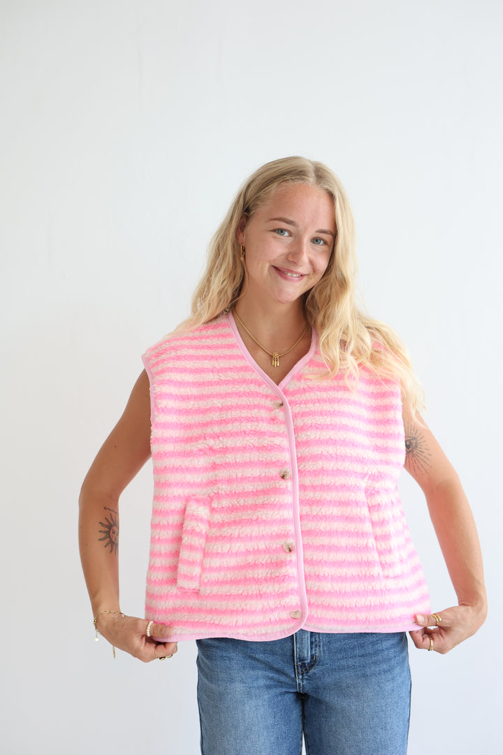 Candy Stripe Teddy Vest
