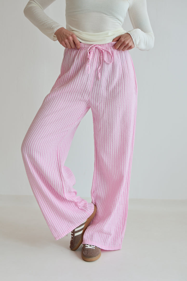 Lange Musselinhose mit Streifen Little Lines