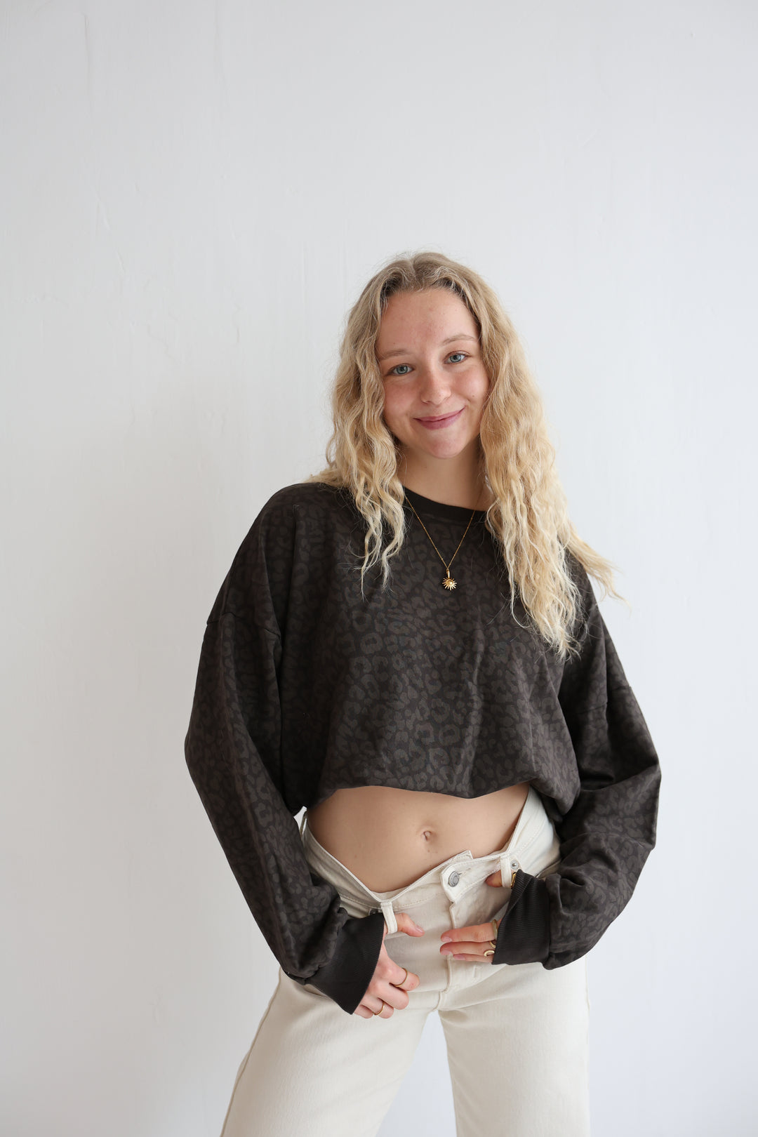 Sweater mit Leoprint