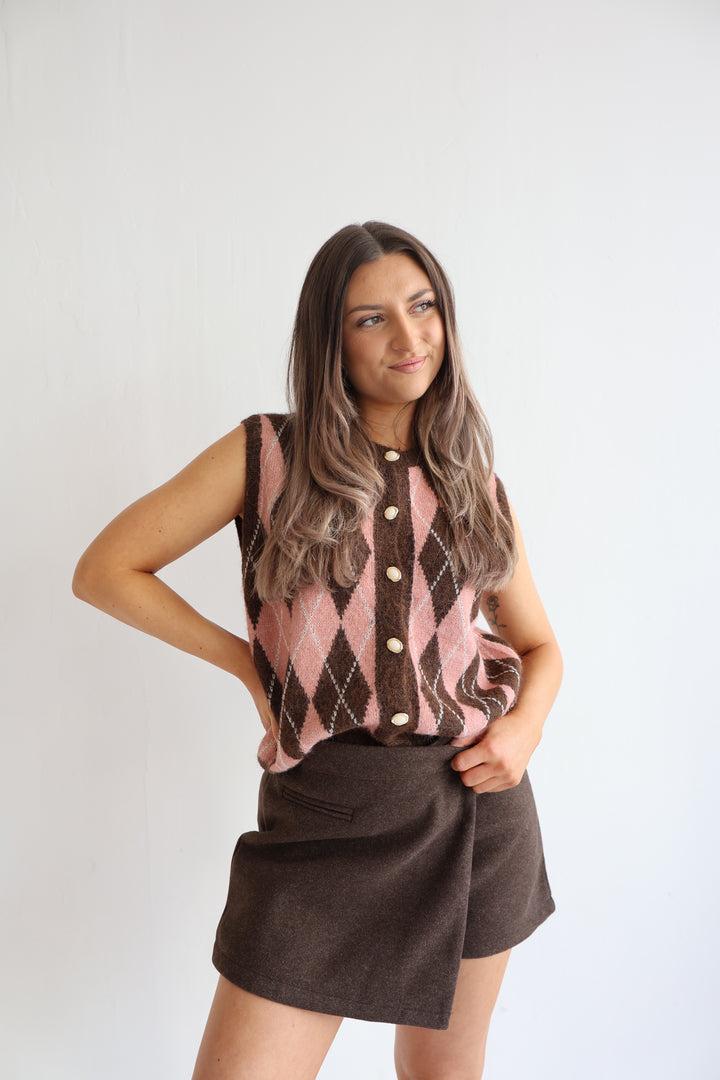 Weste Vintage Argyle Chic