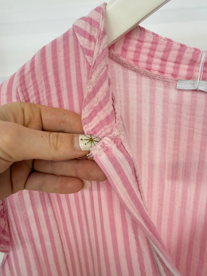 KURZES MUSSELINKLEID SUMMER STRIPED BLOSSOM (B-WARE)
