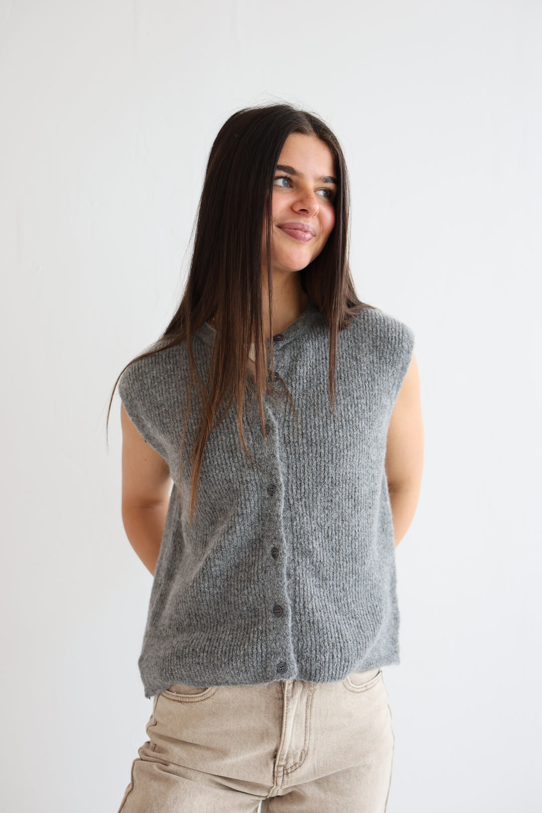 Einfarbige Weste Jolina