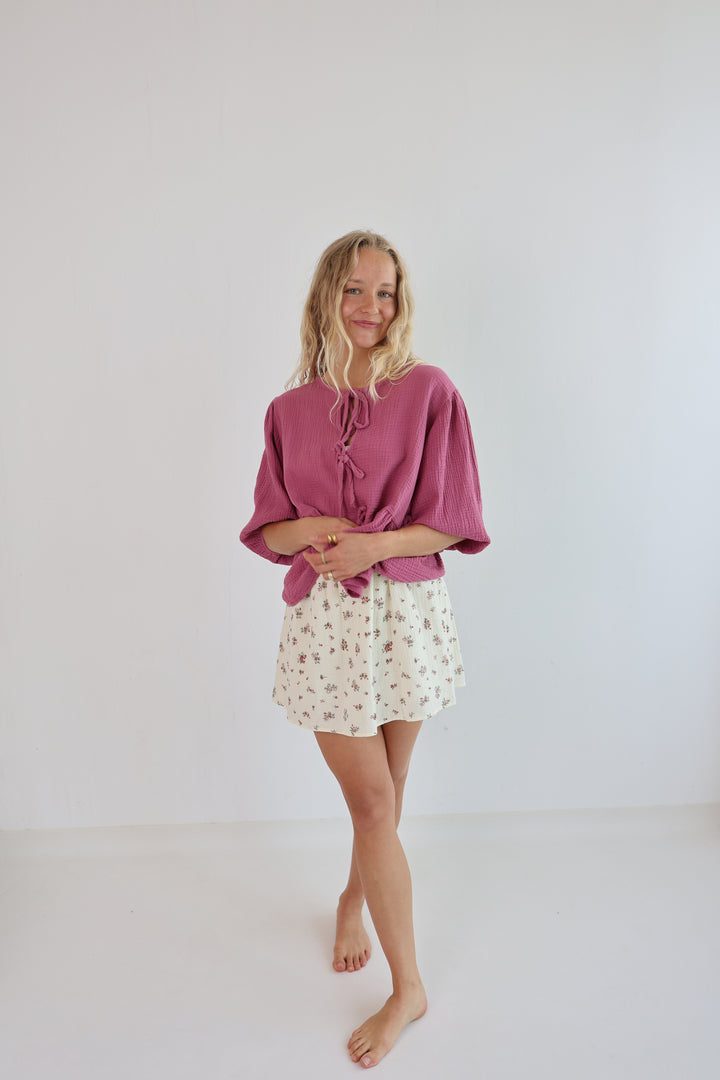 Musselinbluse mit Schleifen Linnea