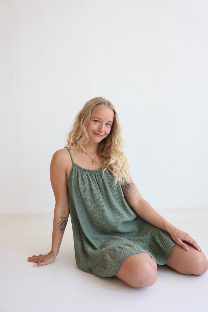 Musselinkleid mit Mini-Volant Hailey