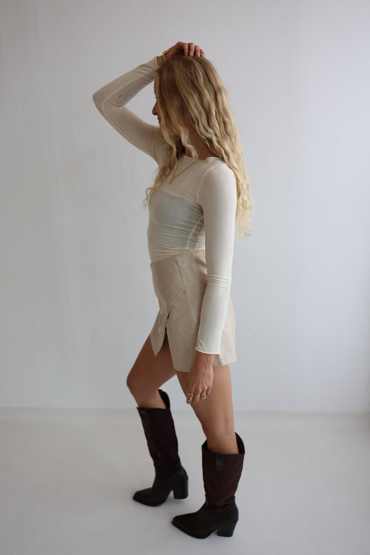 Hosenrock aus Kunstleder Tamina