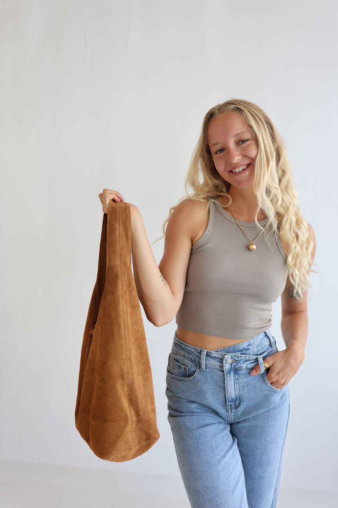 Handtasche aus Wildleder Chestnut Dream