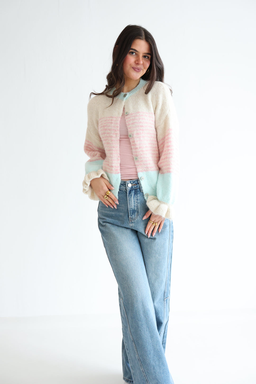 Candy Stripe Knit Cardigan