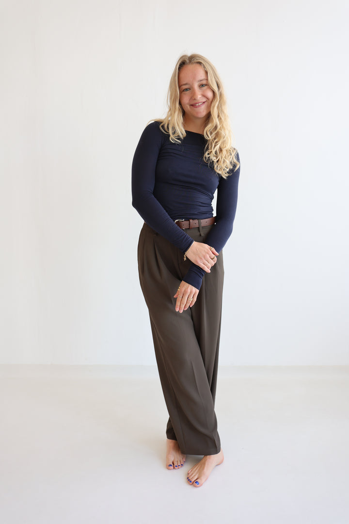 Bundfaltenhose mit Gürtel Anna