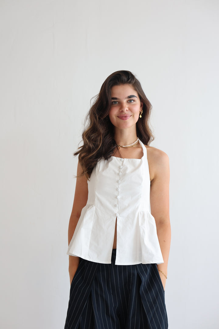 Coconut Cream Peplum Top
