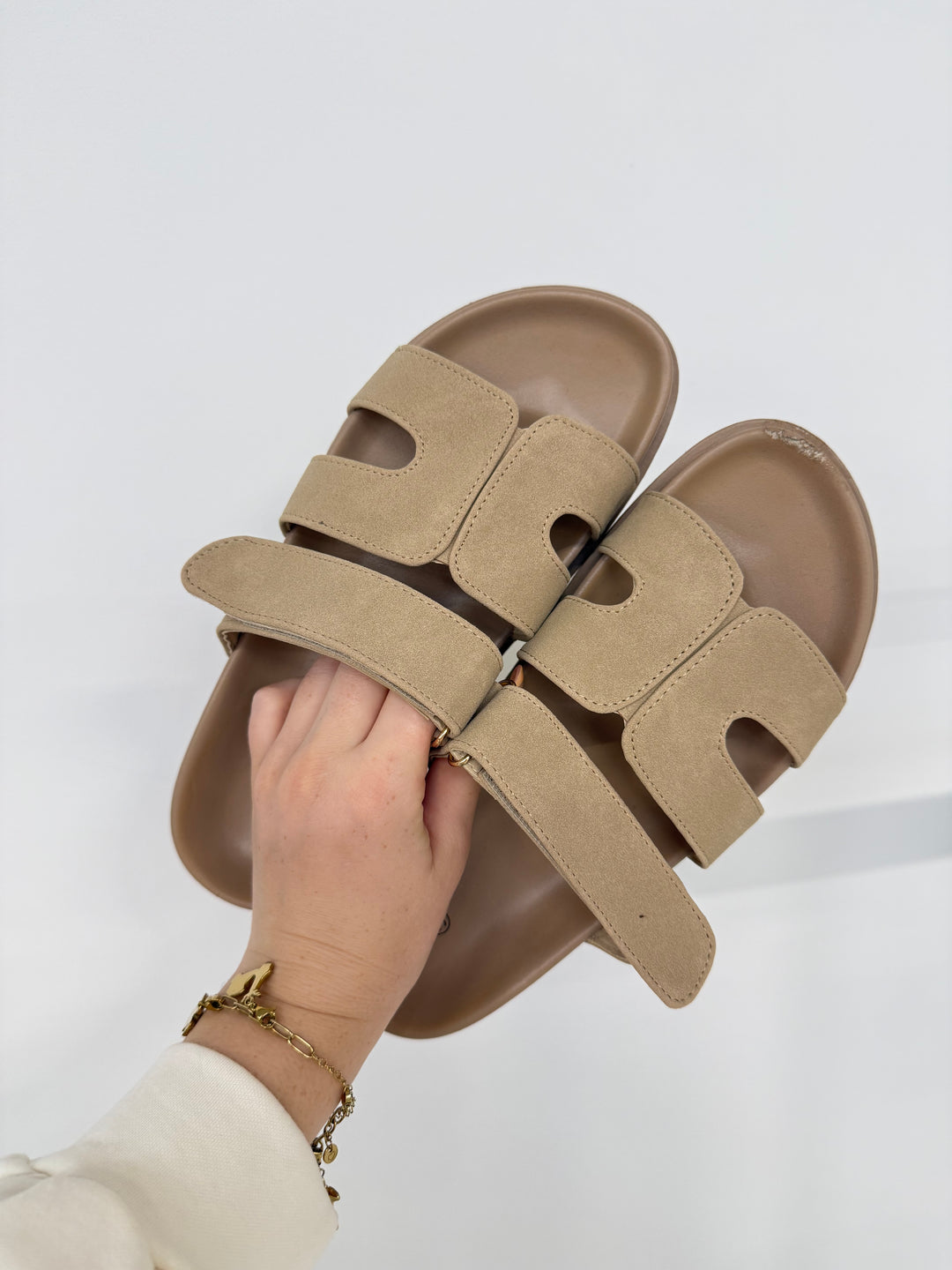 CASUAL SLIDE SANDALS CREME GR.L/40 (B-WARE)