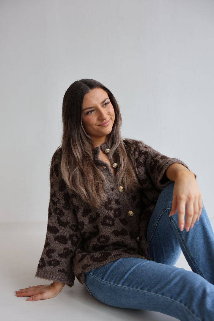 Leopard Glam Oversize Cardigan