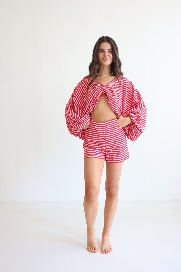 Striped Cotton Knit Lounge Set