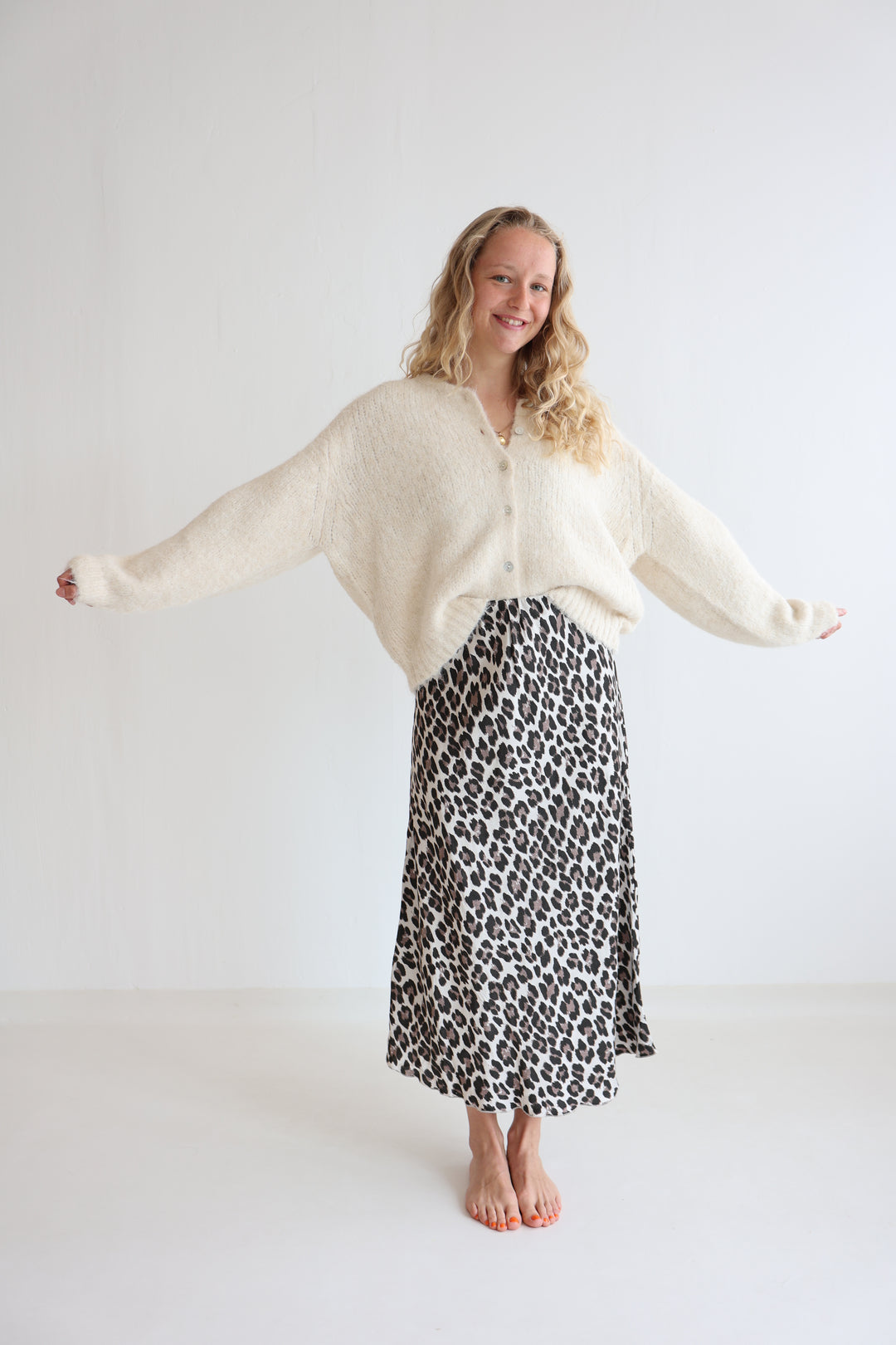 Langer Rock mit Leoprint Lion