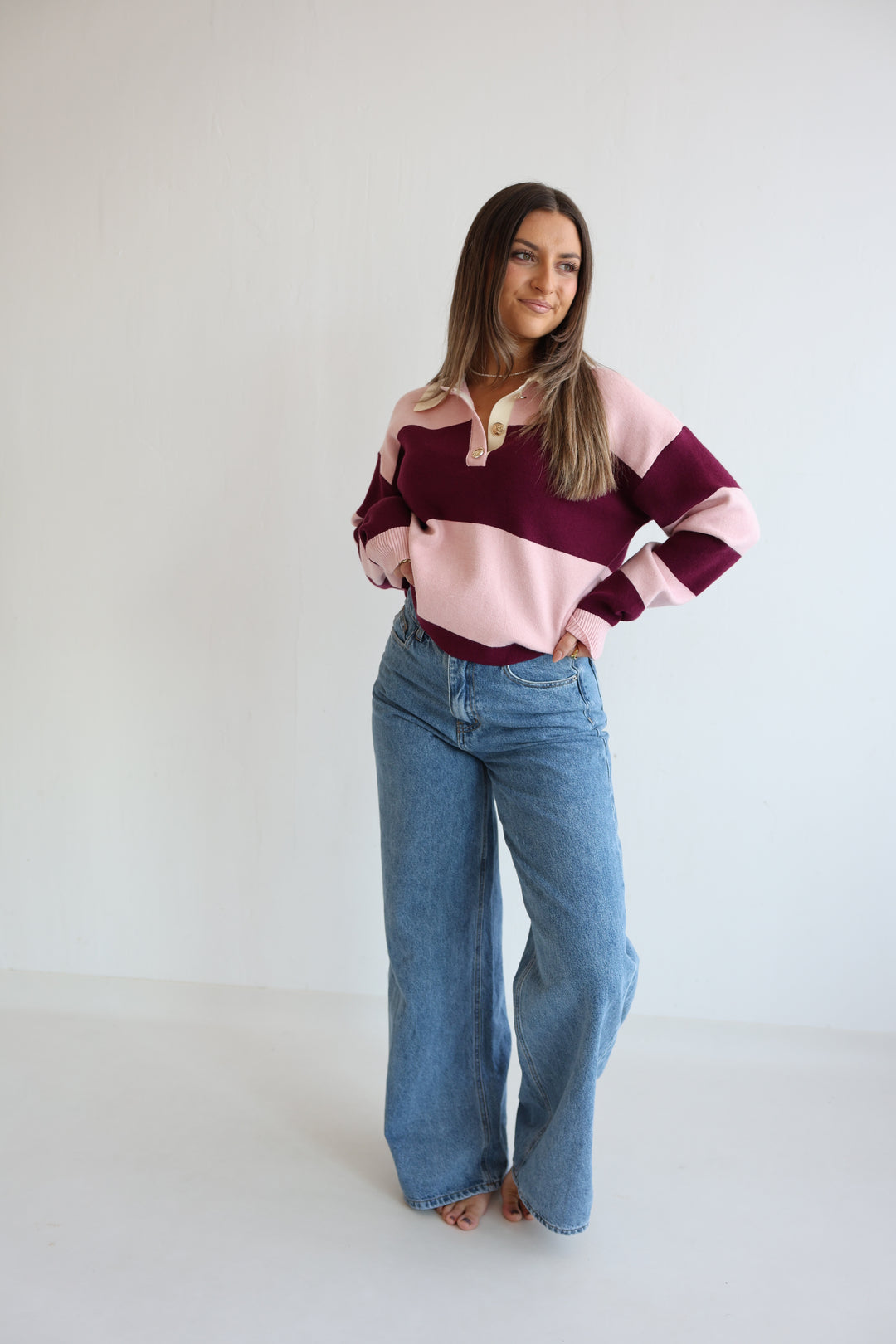 Bold Stripes Long Polo