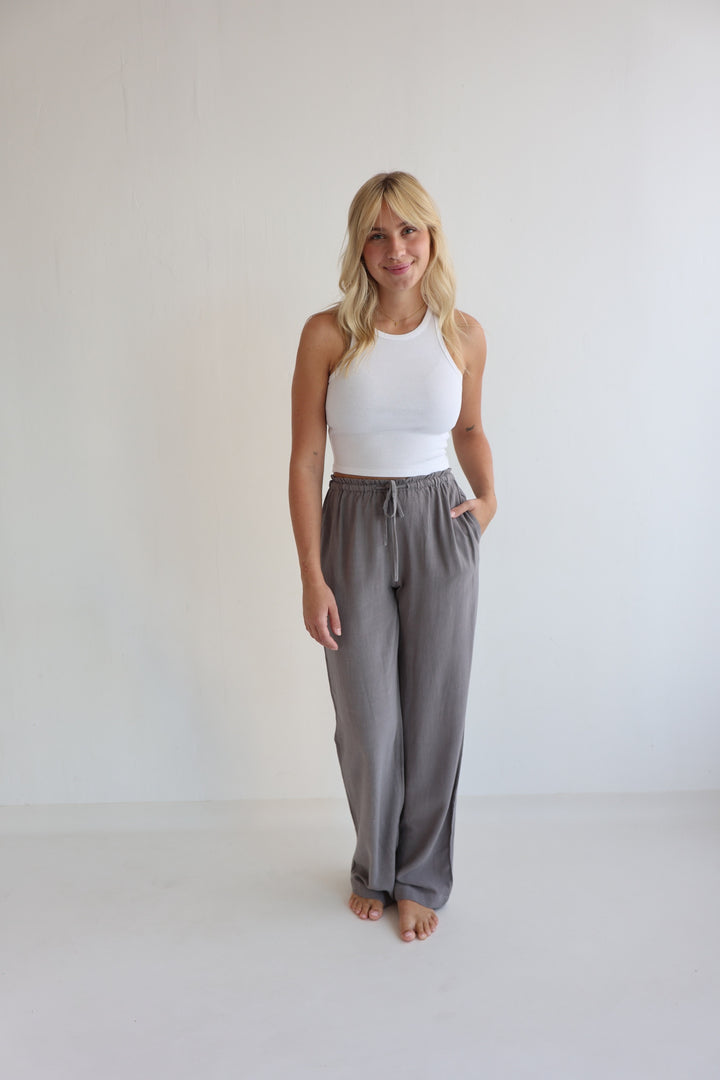Extra Long Leinenhose mit Gummizug Chiara