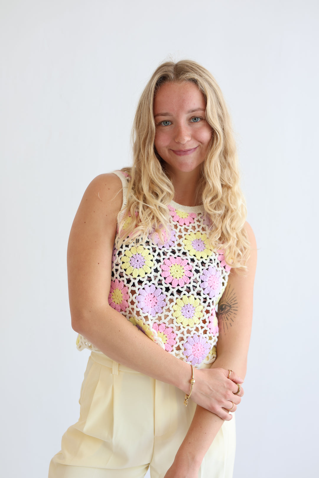 Boho Crochet Flower Top