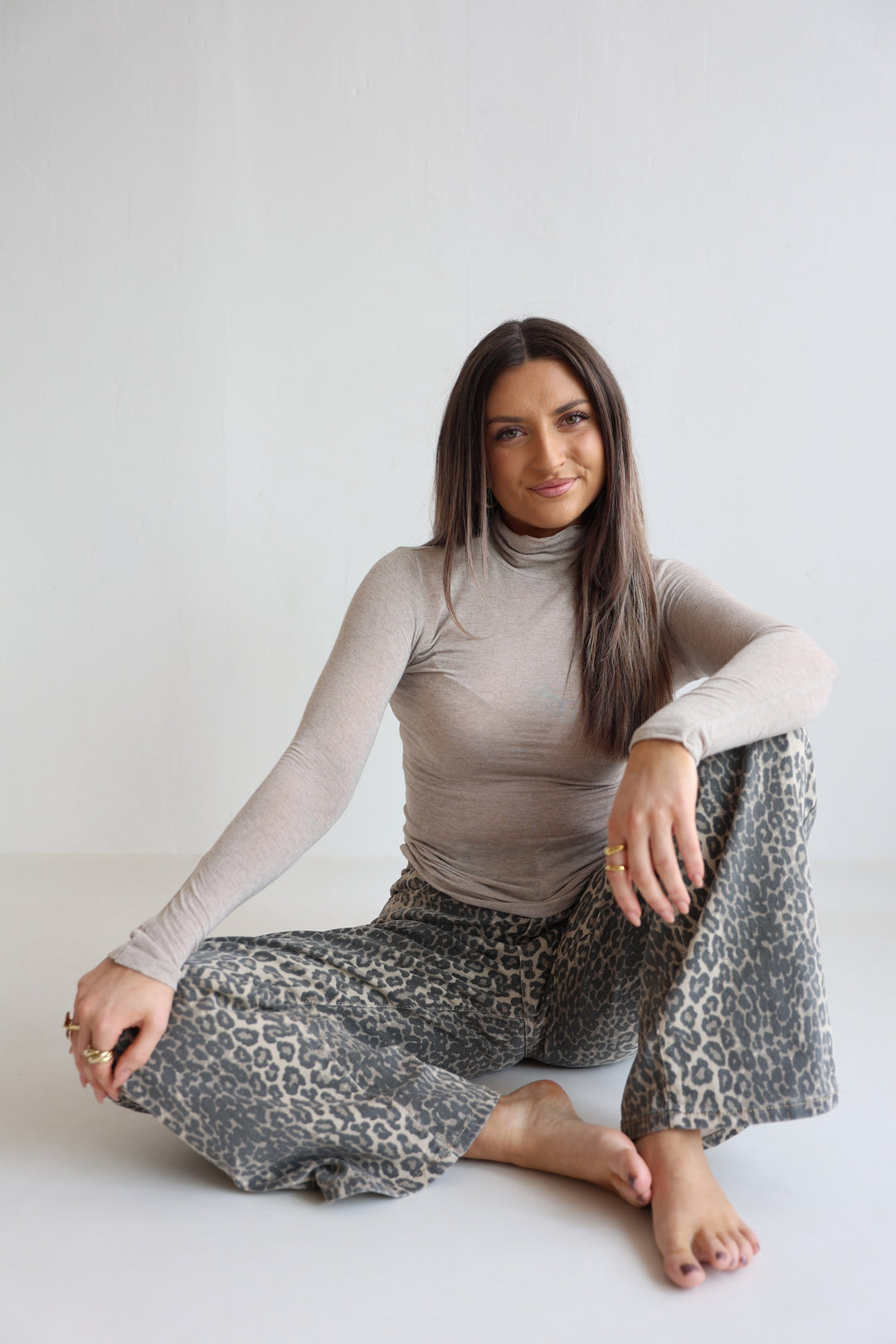 Cashmere Longsleeve mit Kragen Liliana (einfarbig)