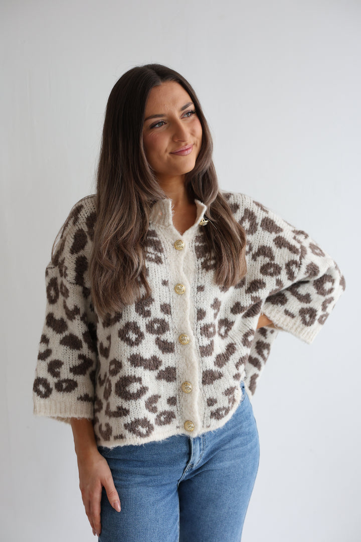 Leopard Glam Oversize Cardigan