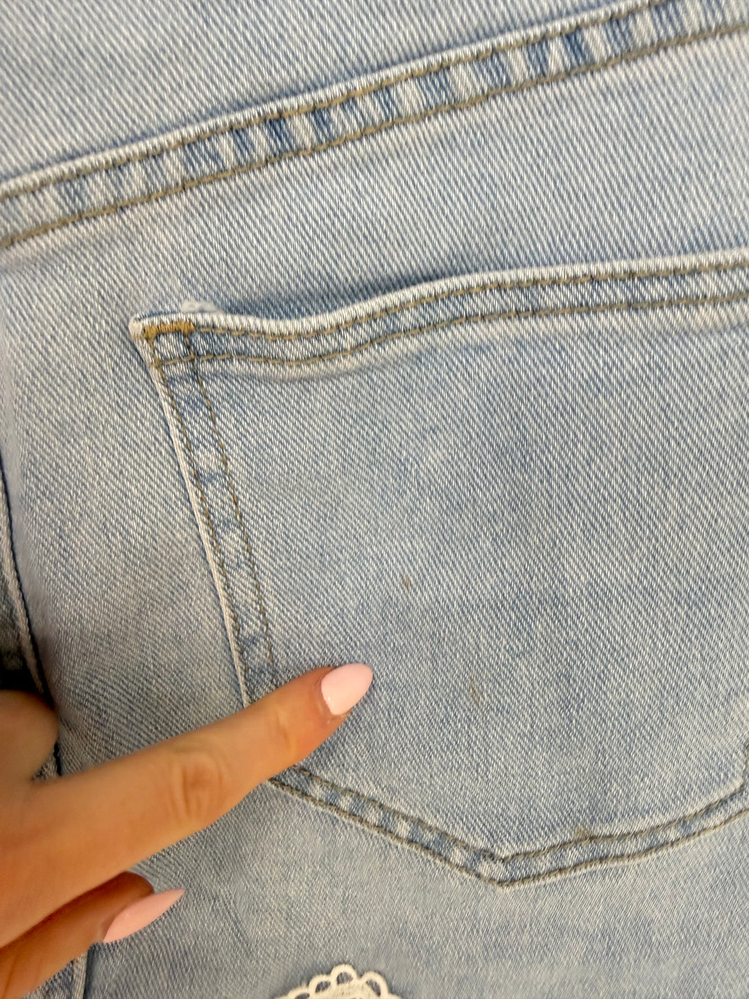 VINTAGE LACE DENIM SKIRT GR.S/36 (B-WARE)
