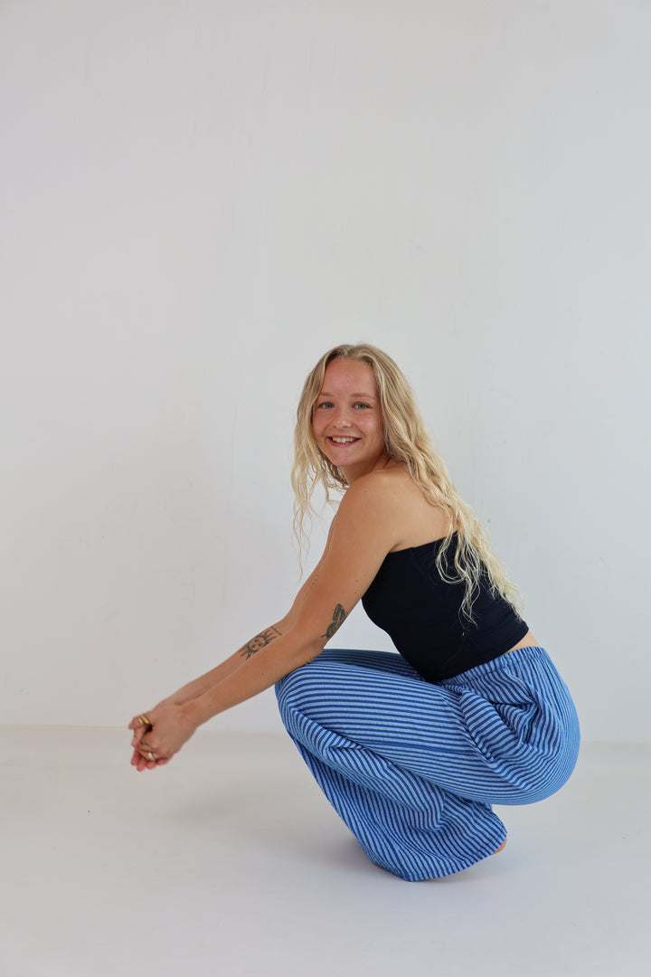 Lange Musselinhose mit Streifen Little Lines