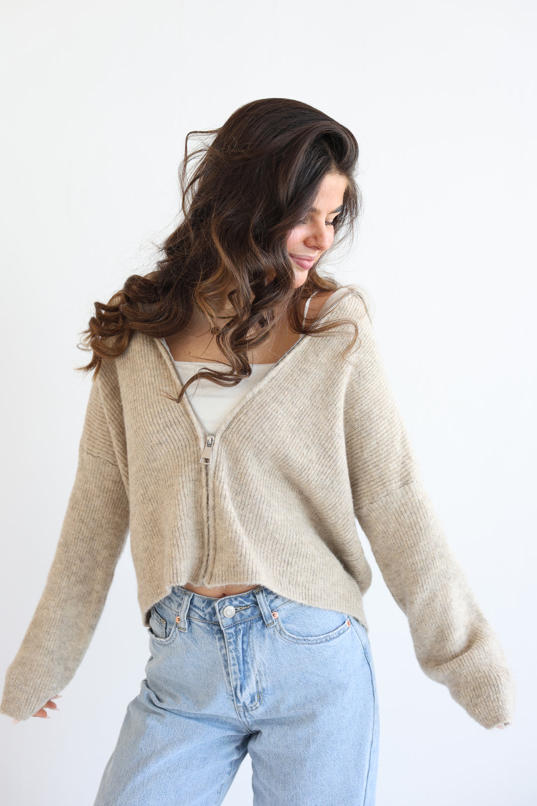 Casual Zipper Cardigan