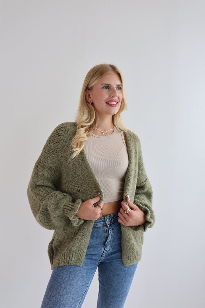 Offener Cardigan mit Rüschenärmeln Clara
