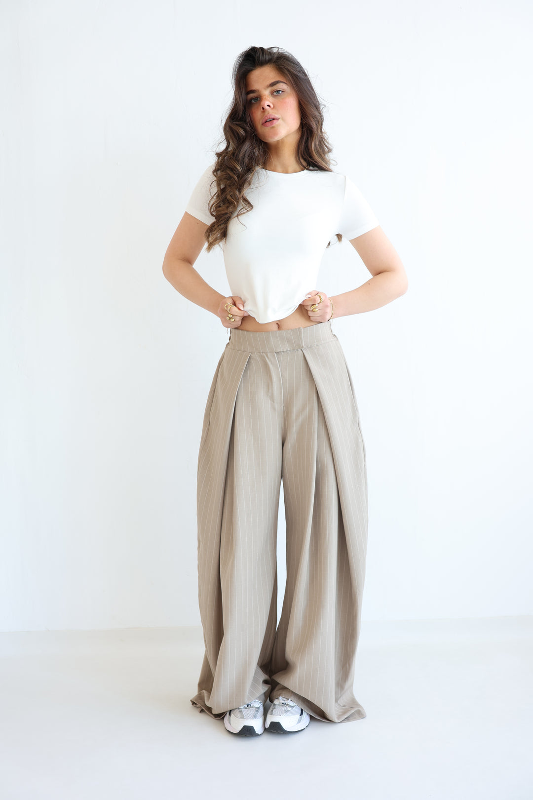 Tailored Wrap Pleat Bundfaltenhose