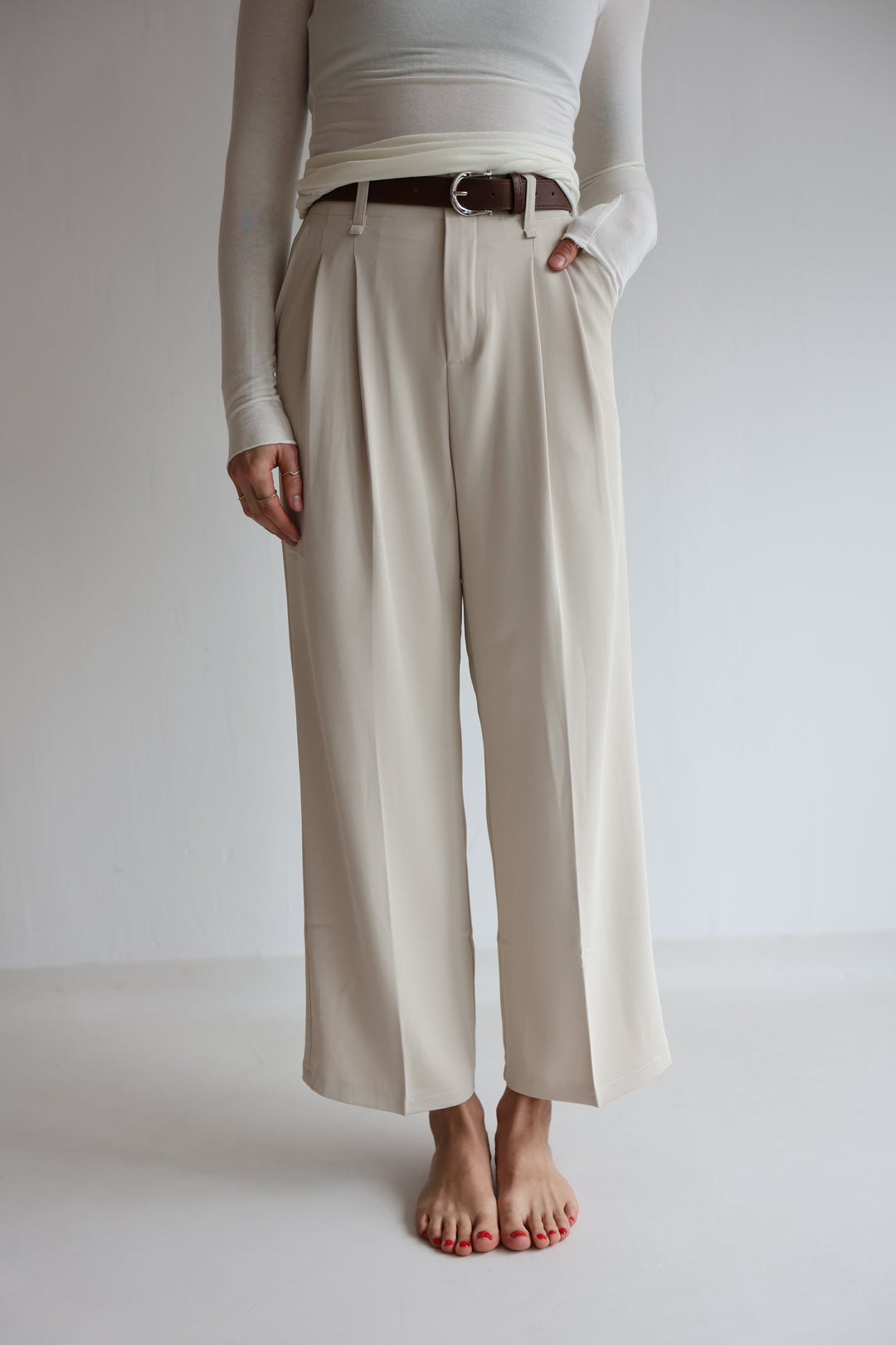 Bundfaltenhose mit Gürtel Anna