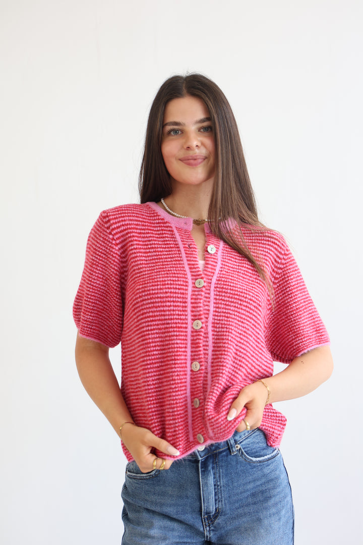 Little French Stripe Cardigan
