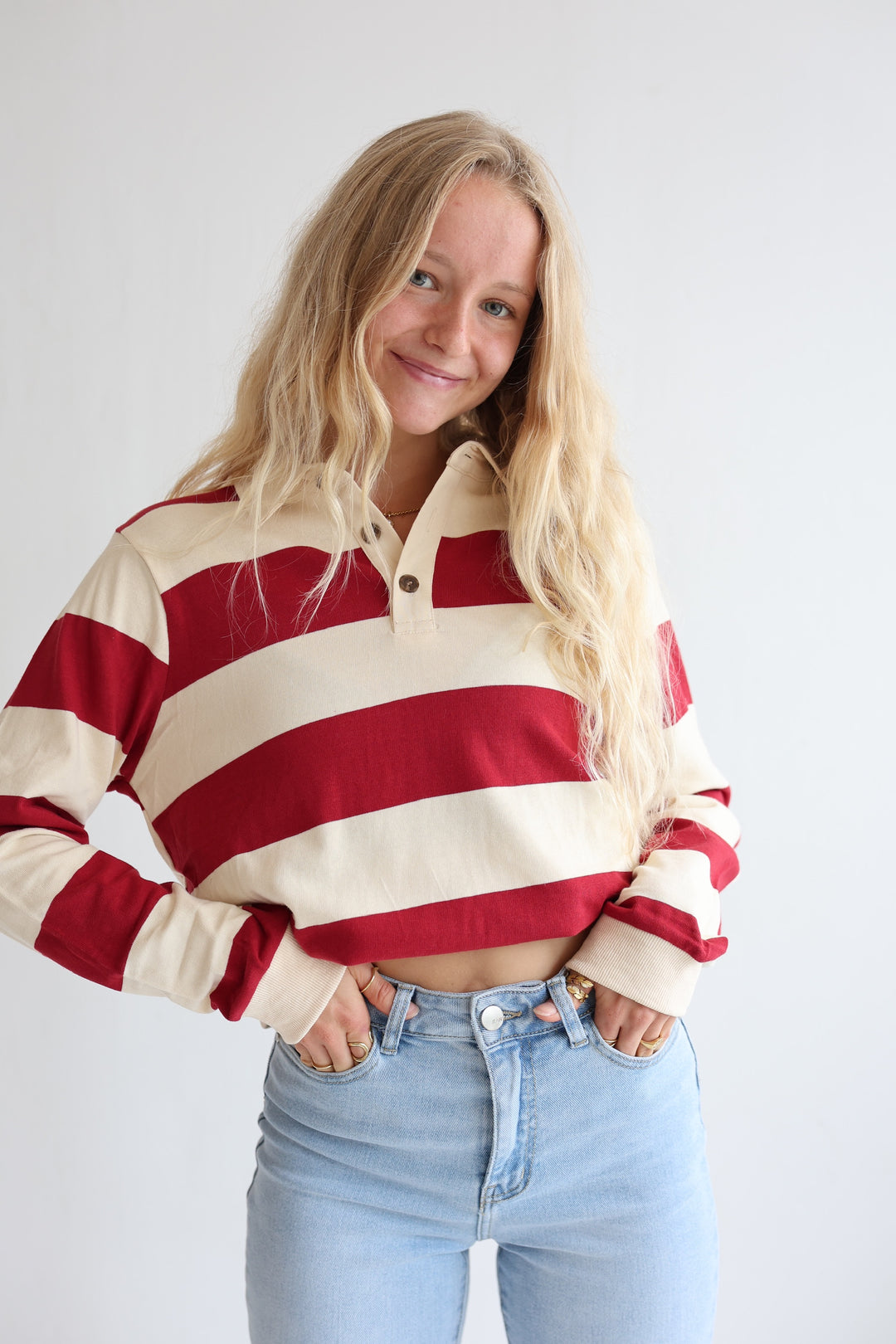 Retro Burgundy Long Polo