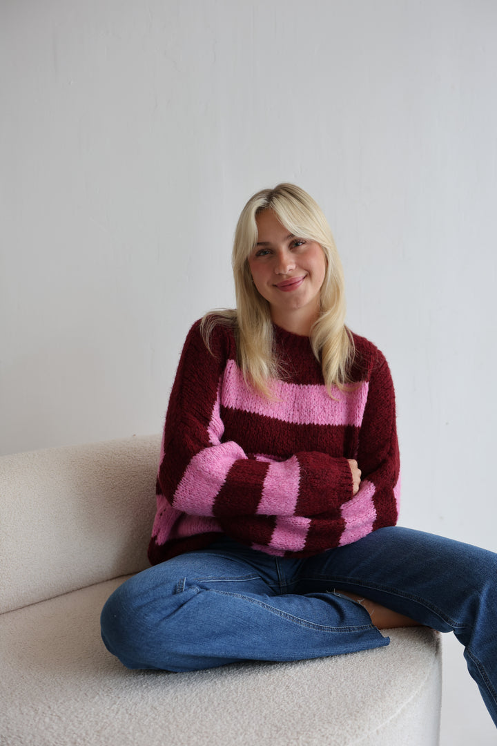 Fluffy Blockstripes Pullover Hannah