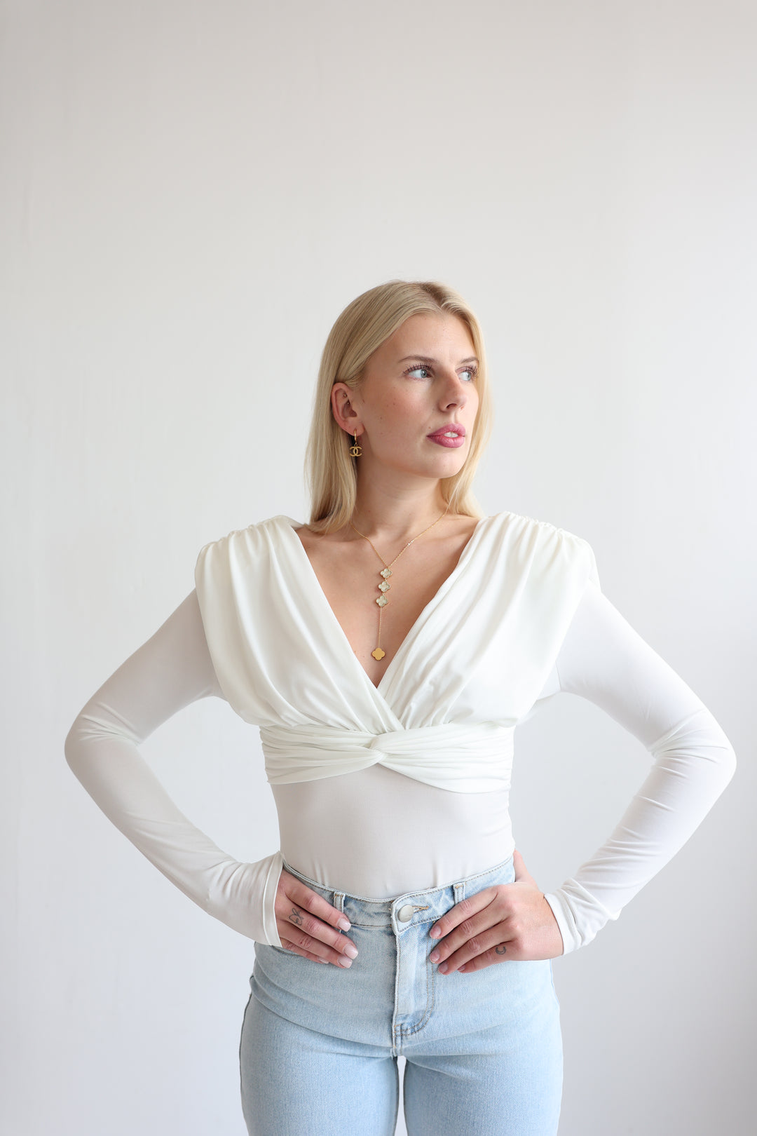 Drapiertes Wickel-Shirt Cassy