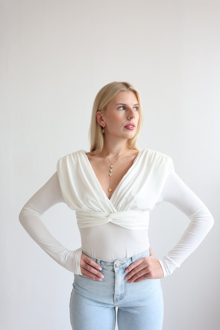 Drapiertes Wickel-Shirt Cassy