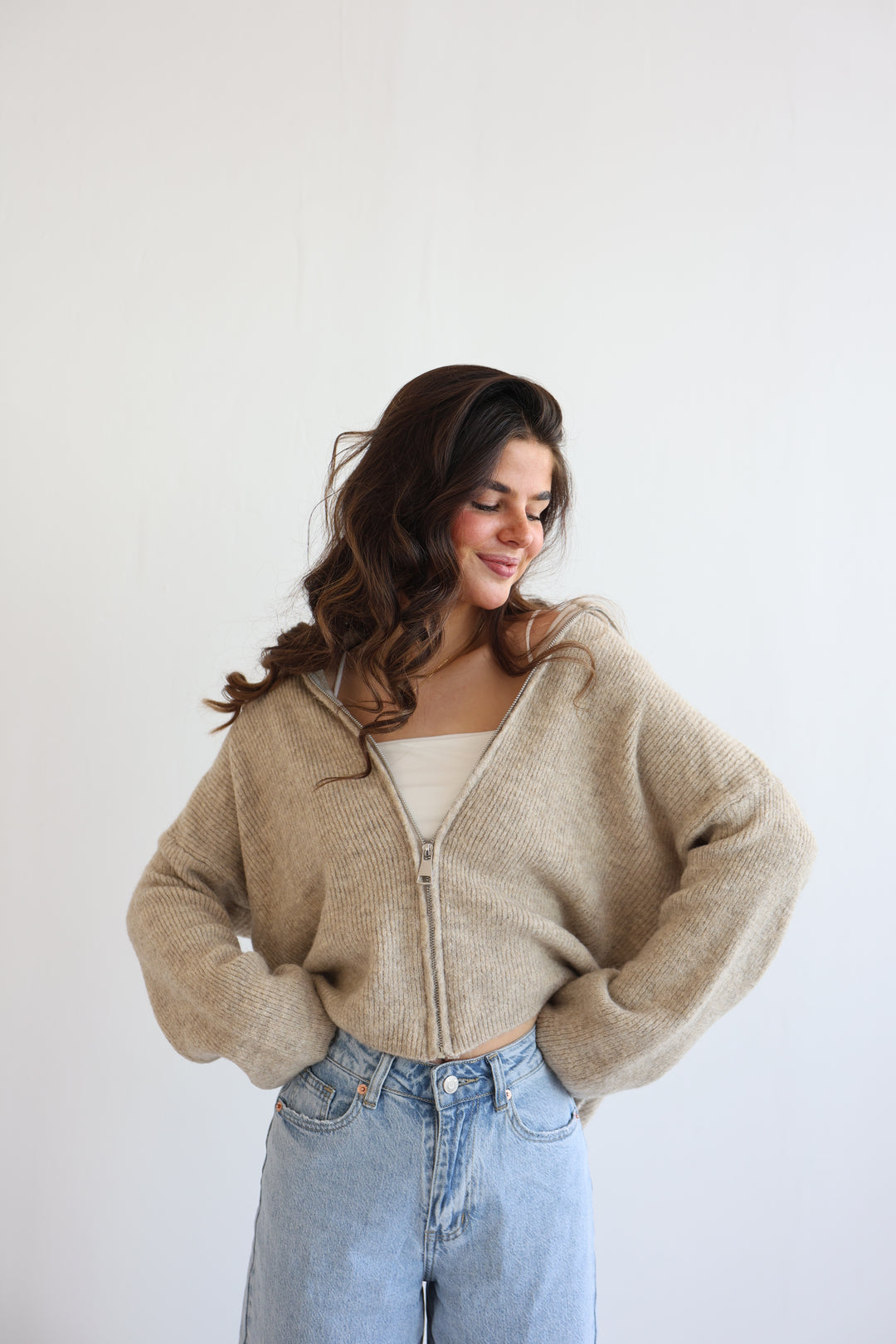 Casual Zipper Cardigan