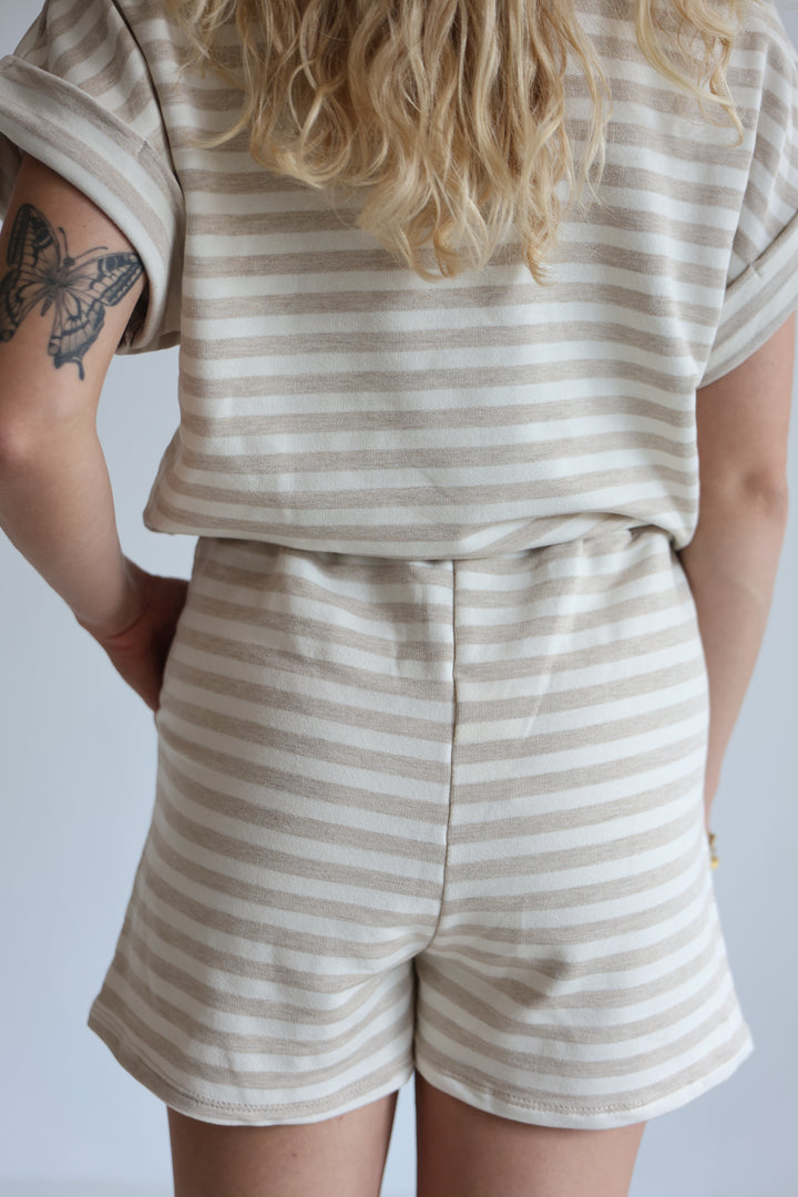 Short Striped Sweatpants