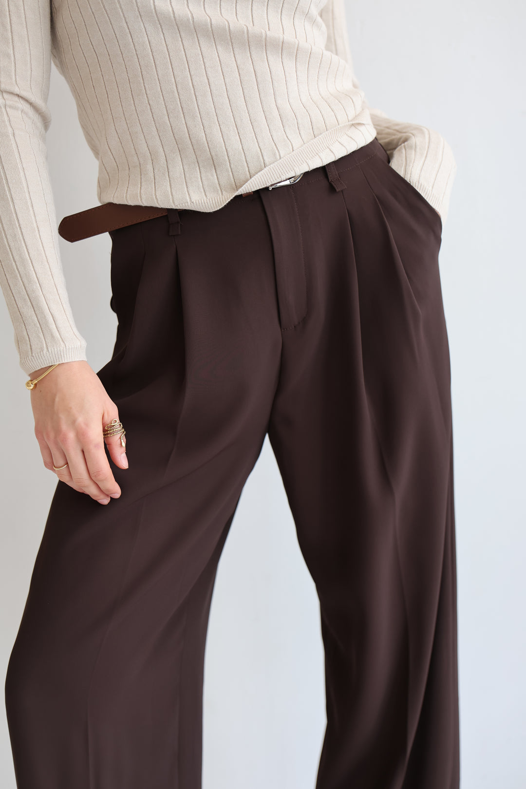 Bundfaltenhose mit Gürtel Anna