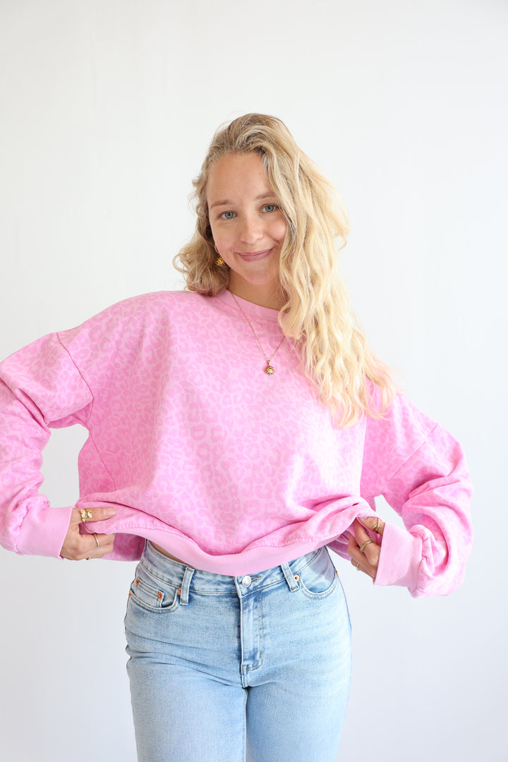 Sweater mit Leoprint