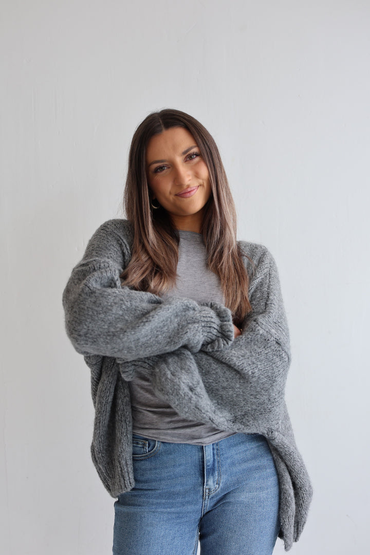 Offener Cardigan mit Rüschenärmeln Clara