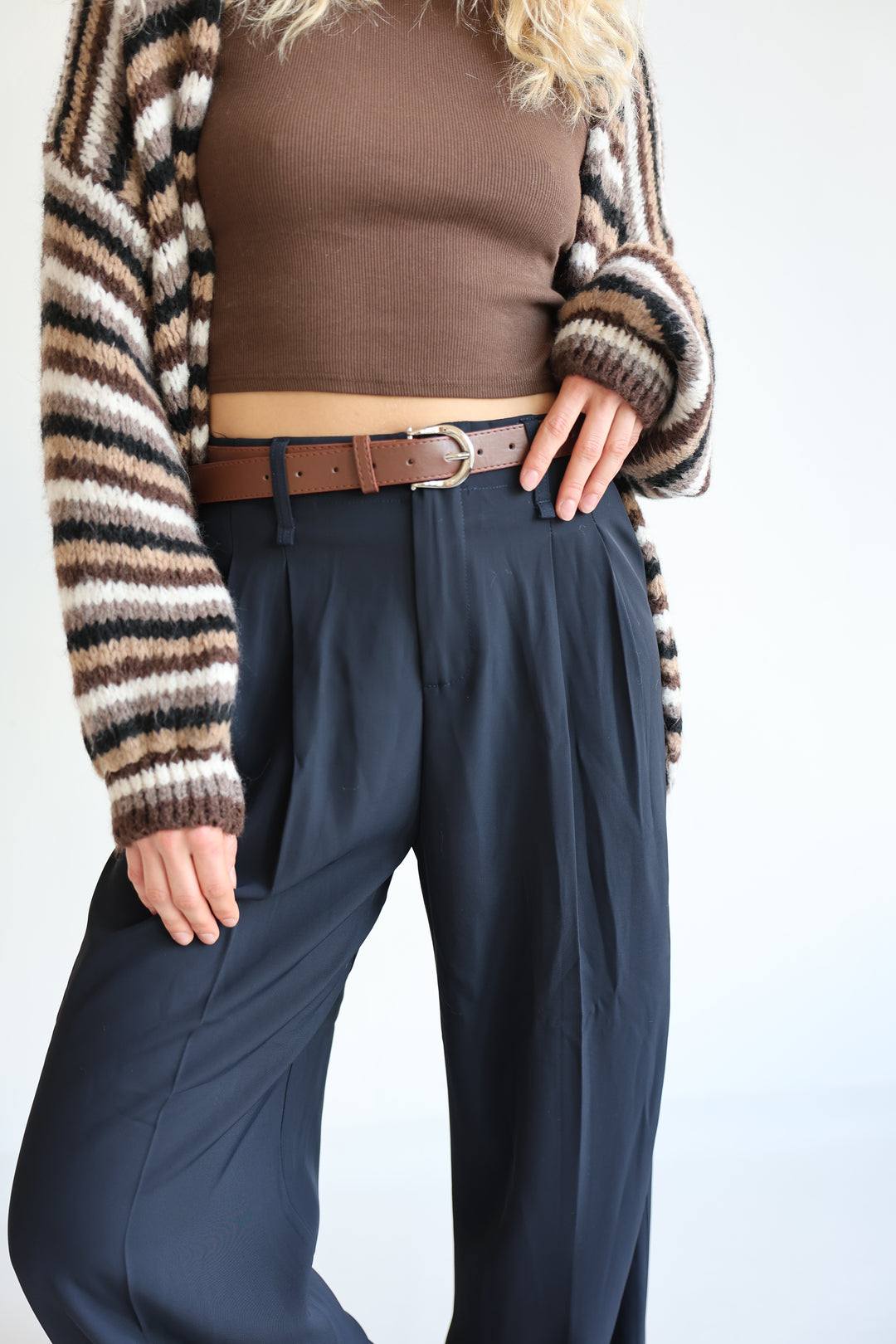 Bundfaltenhose mit Gürtel Anna