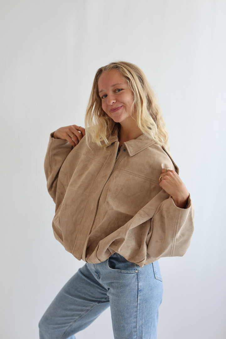 Luxe Suede Bomber Jacket