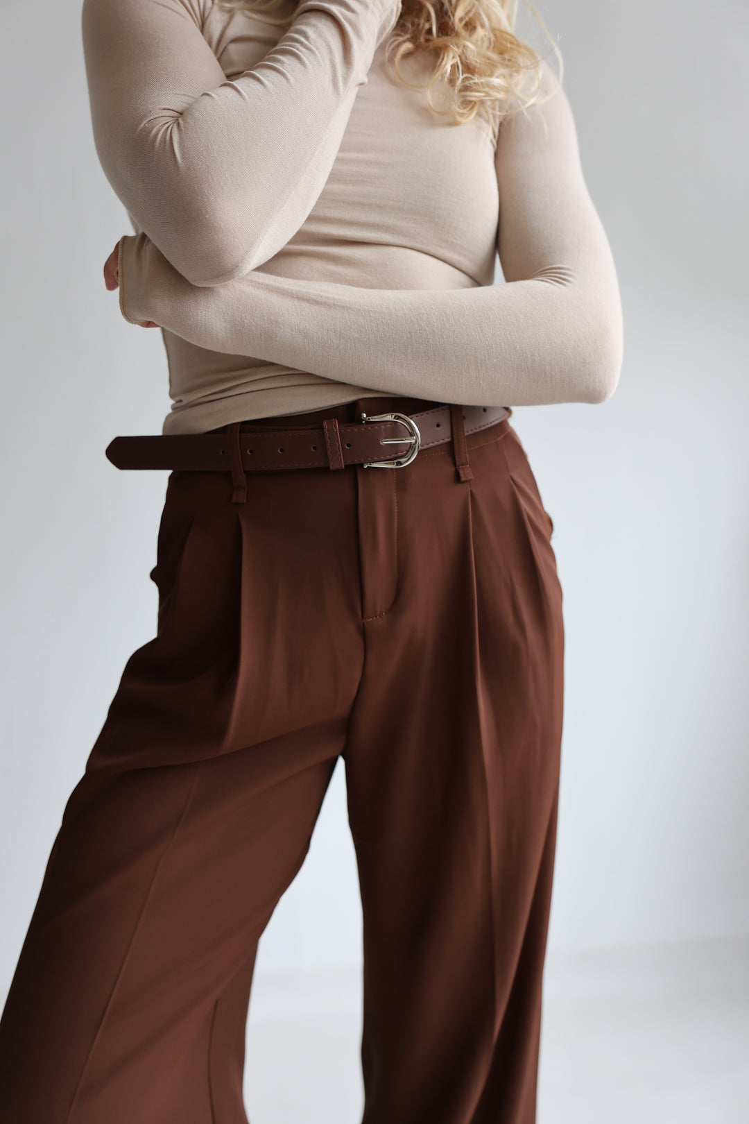 Bundfaltenhose mit Gürtel Anna