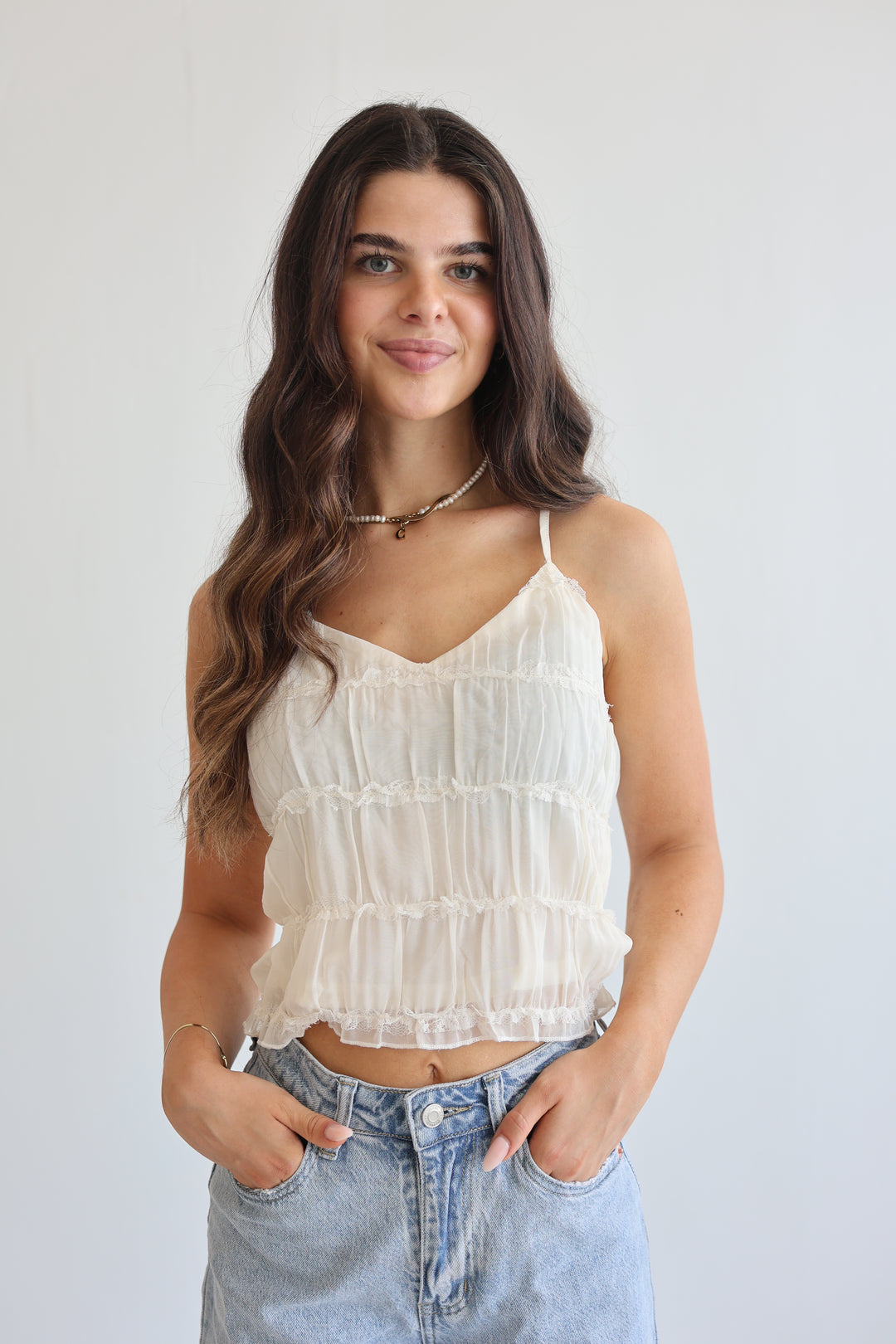 Sunlit Ruffle Basic Top