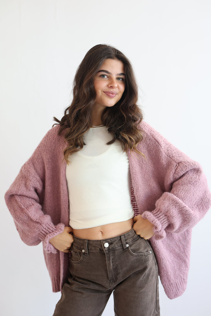 Offener Cardigan mit Rüschenärmeln Clara