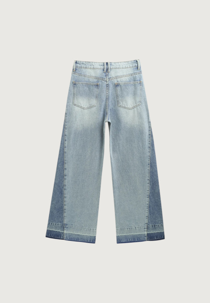 Block Fade Wide Leg Jeans