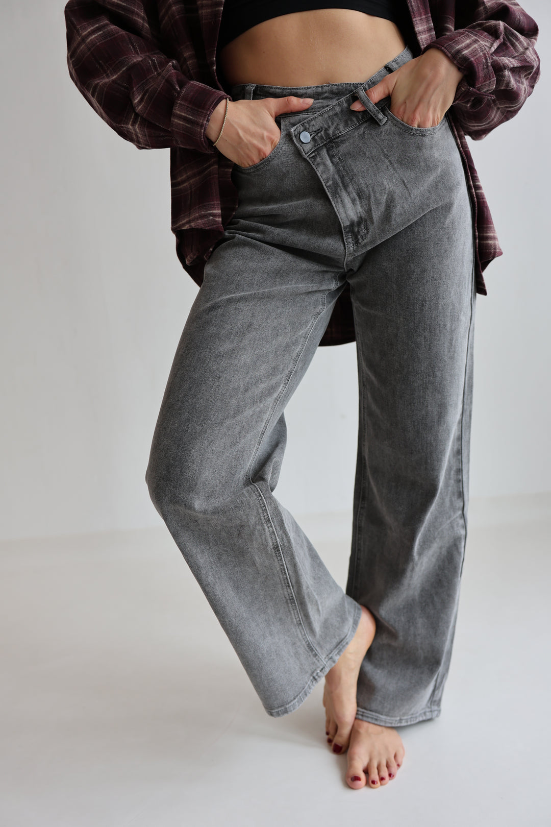 Asymmetrische Straight Fit Jeans Daria