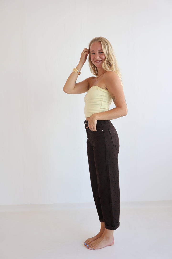 Espresso Polka Mom Jeans