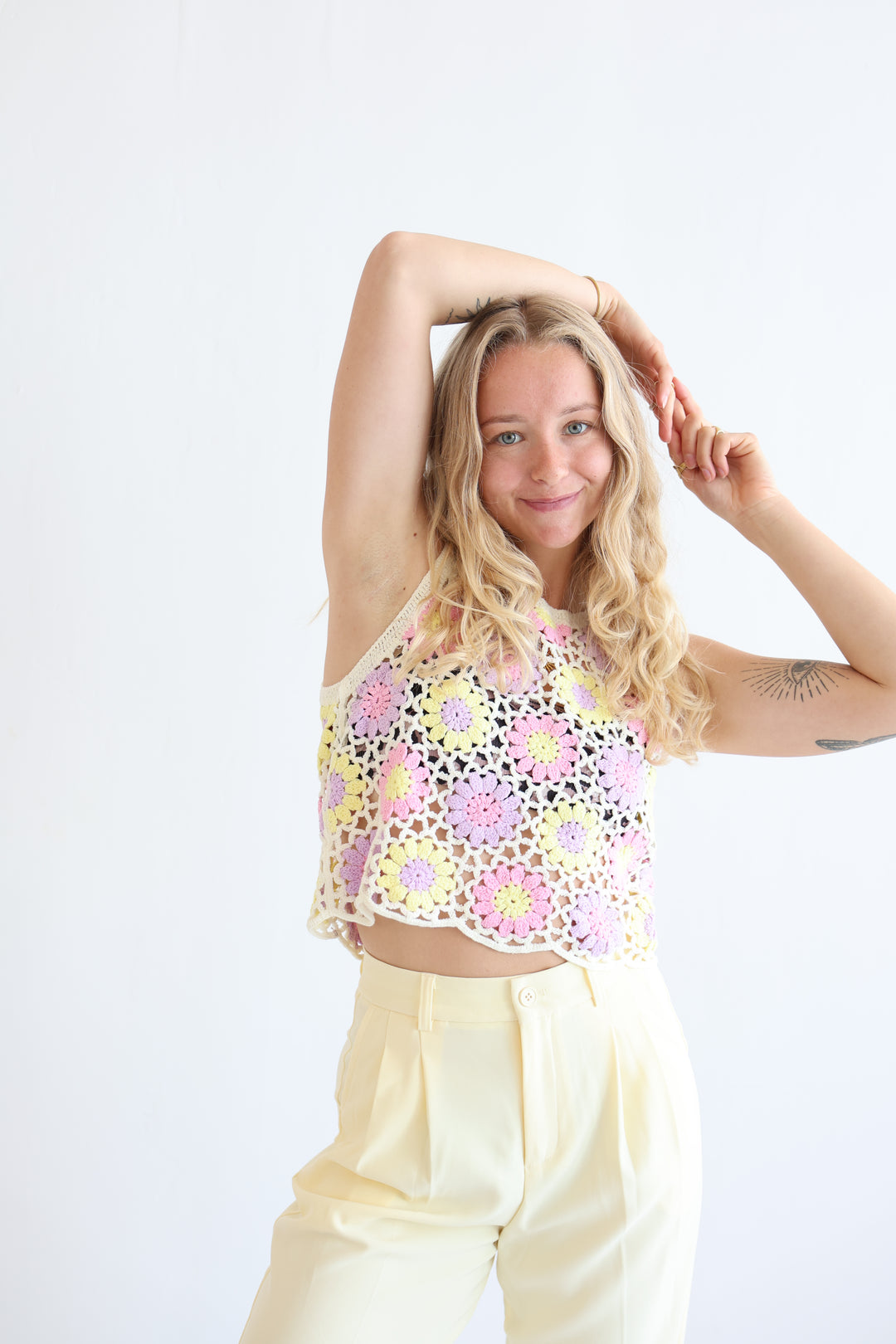 Boho Crochet Flower Top