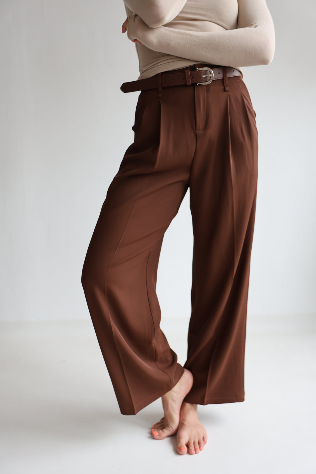 Bundfaltenhose mit Gürtel Anna