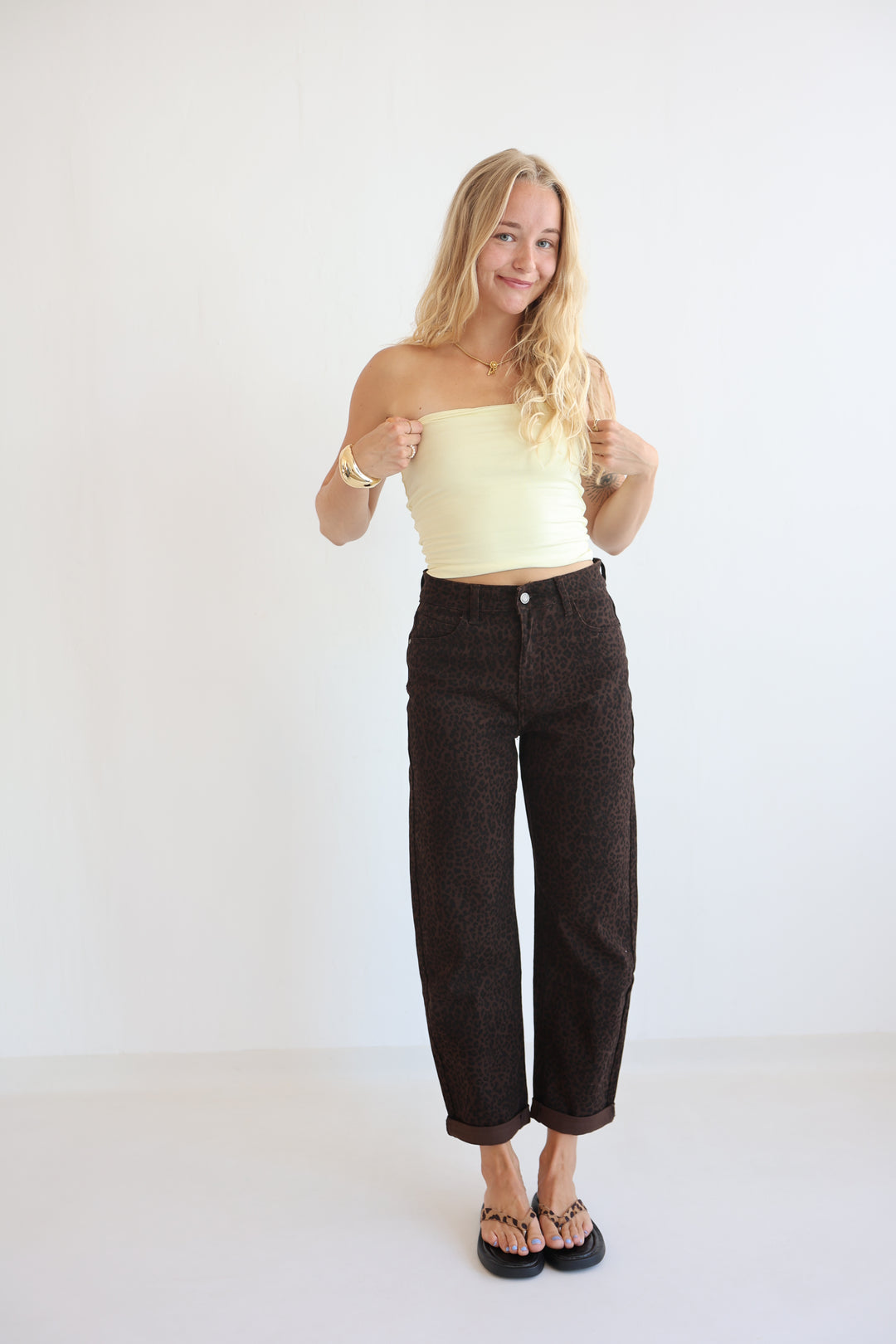 Shadow Leopard Mom Jeans