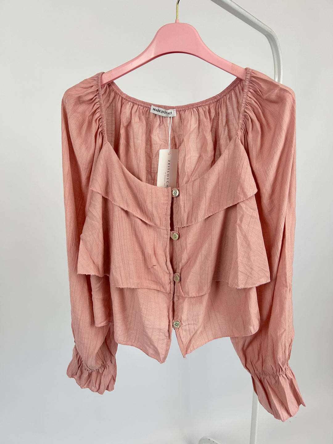 LEICHTE BLUSE AUS VISKOSE DREAMY ALTROSA EINHEITSGRÖSSE (B-WARE)